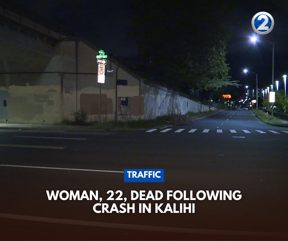 A woman is dead after a crash in Kalihi last night. She was initially taken to the hospital in critical condition