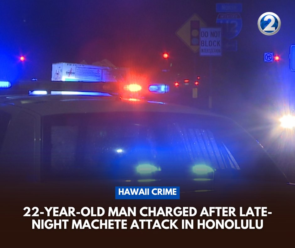 A 22-year-old suspect has been charged in a Kinau Street machete attack that seriously injured a man on Jan. 14