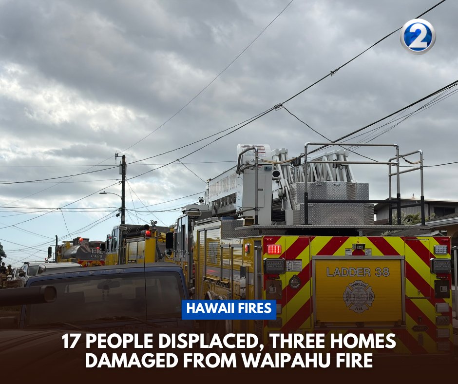 Officials say 17 people have been displaced from the three homes damaged by the blaze