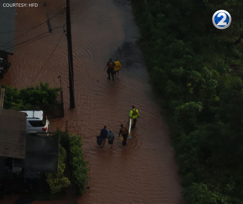 The Honolulu Fire Department’s UAS Team was busy performing rescue operations on the North Shore and Central Oahu during Fridays Kona low storm