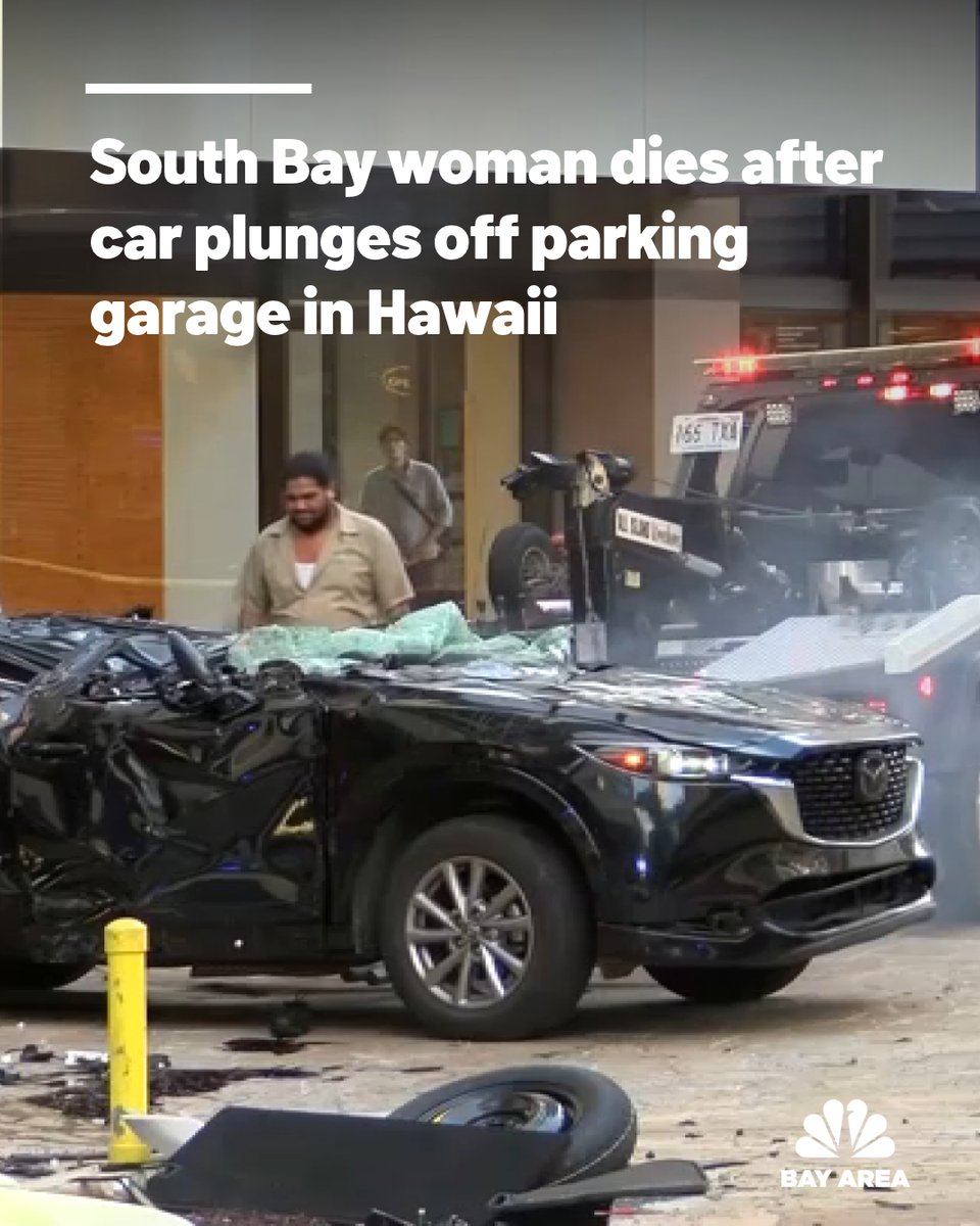 A South Bay woman died after her car plunged five stories off a parking garage in Hawaii